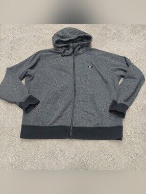 Nike Men's Jacket XXL Gray with black trim hooded pockets full zip